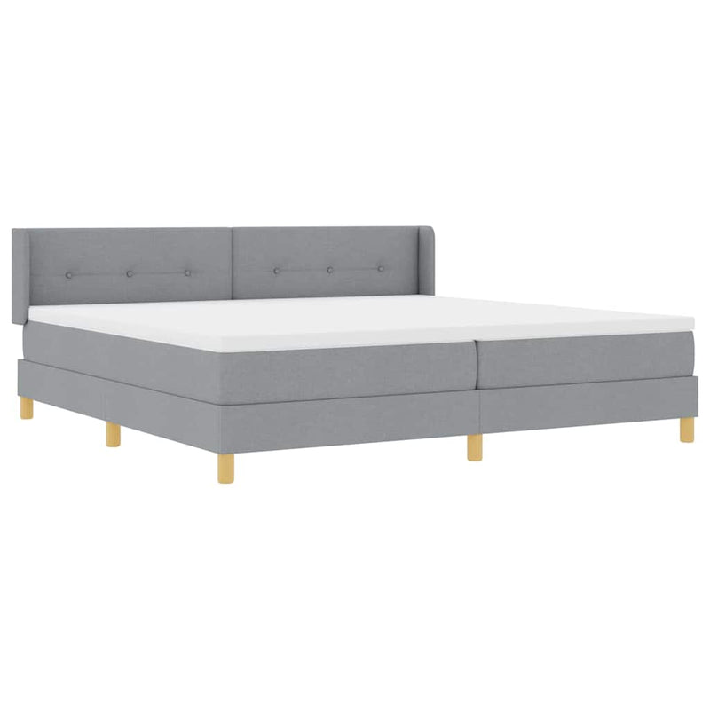 vidaXL Rugós Ágy matracmal Világosszürke 200 x 200 cm szövet