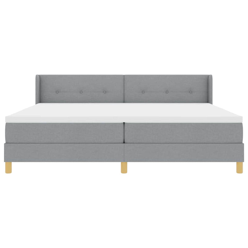 vidaXL Rugós Ágy matracmal Világosszürke 200 x 200 cm szövet