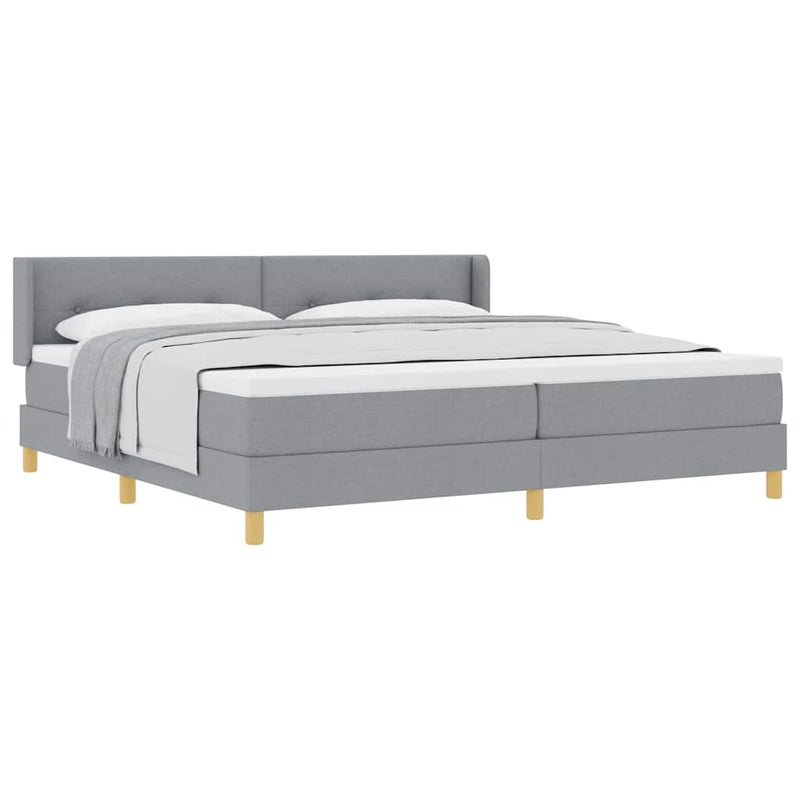 vidaXL Rugós Ágy matracmal Világosszürke 200 x 200 cm szövet