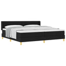 vidaXL Boxrugós ágy fejtámlával Fekete 200 x 200 cm szövet