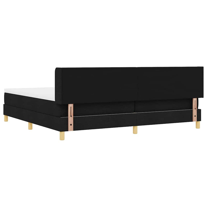 vidaXL Boxrugós ágy Fekete 200 x 200 cm Kárpitozás és Fa és Hab