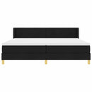 vidaXL Boxrugós ágy Fekete 200 x 200 cm Kárpitozás és Fa és Hab