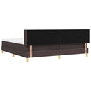 vidaXL Boxrugós ágy fejtámlával Sötét Barna 200 x 200 cm szövet