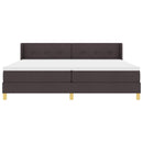 vidaXL Boxrugós ágy fejtámlával Sötét Barna 200 x 200 cm szövet