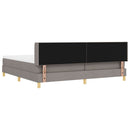 vidaXL Boxrugós ágy párnával fejtámlával Tópszínű 200 x 200 cm szövet