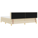 vidaXL Boxrugós ágy fejtámlával Krém 200 x 200 cm szövet