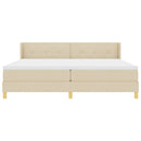vidaXL Boxrugós ágy fejtámlával Krém 200 x 200 cm szövet
