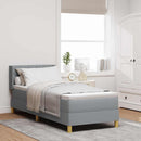 vidaXL Boxrugós ágy fejtámlával Világosszürke 200 x 80 cm szövet