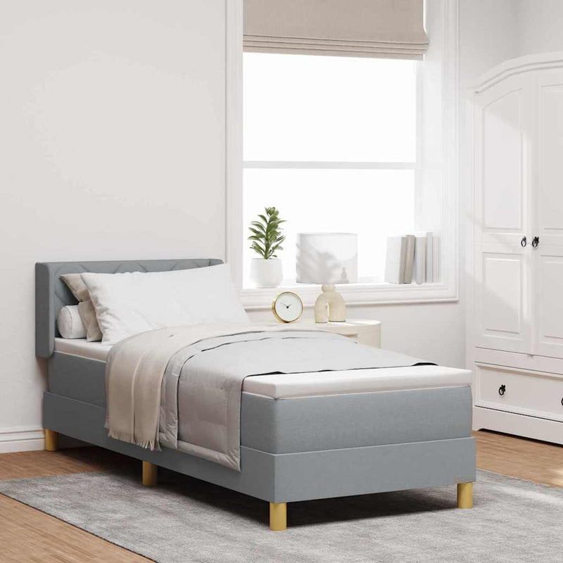 vidaXL Rugós Ágy matracmal Világosszürke 80 x 200 cm szövet