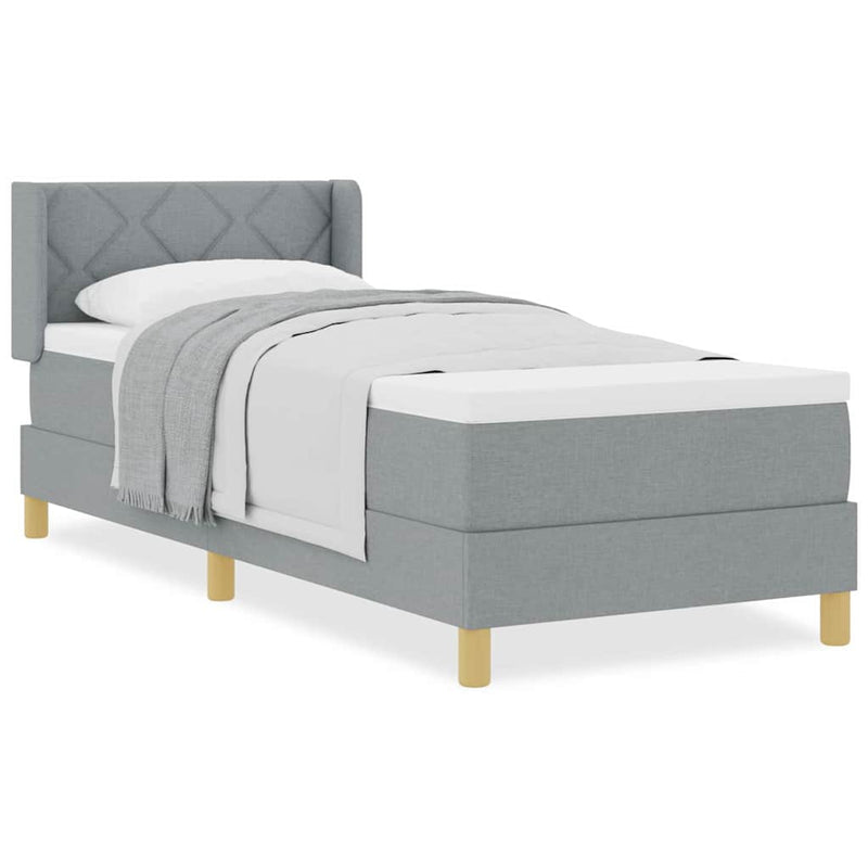 vidaXL Rugós Ágy matracmal Világosszürke 80 x 200 cm szövet