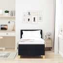 vidaXL Boxrugós ágy Fekete és fehér és fekete 80 x 200 cm szövet