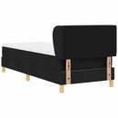 vidaXL Boxrugós ágy Fekete és fehér és fekete 80 x 200 cm szövet