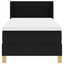 vidaXL Boxrugós ágy fejtámlával Fekete 200 x 80 cm szövet