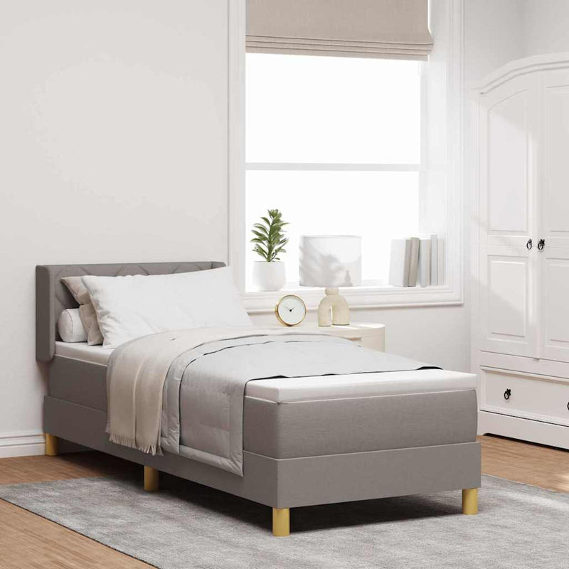 vidaXL Rugós Ágy matracmal fejtámlával Tópszínű 80 x 200 cm szövet