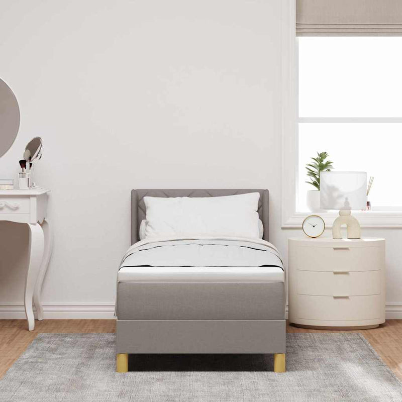 vidaXL Rugós Ágy matracmal fejtámlával Tópszínű 80 x 200 cm szövet