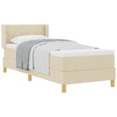 vidaXL Boxrugós ágy matracmal fejtámlával Krém 200 x 80 cm szövet