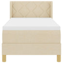 vidaXL Rugós Ágy matracmal fejtámlával Krém 80 x 200 cm szövet