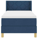 vidaXL Rugós Ágy matracmal fejtámlával Kék 80 x 200 cm szövet