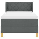 vidaXL Boxrugós ágy matracmal Sötétszürke 190 x 90 cm Poliészter