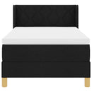 vidaXL Boxrugós ágy matracmal fejtámlával Fekete 190 x 90 cm szövet