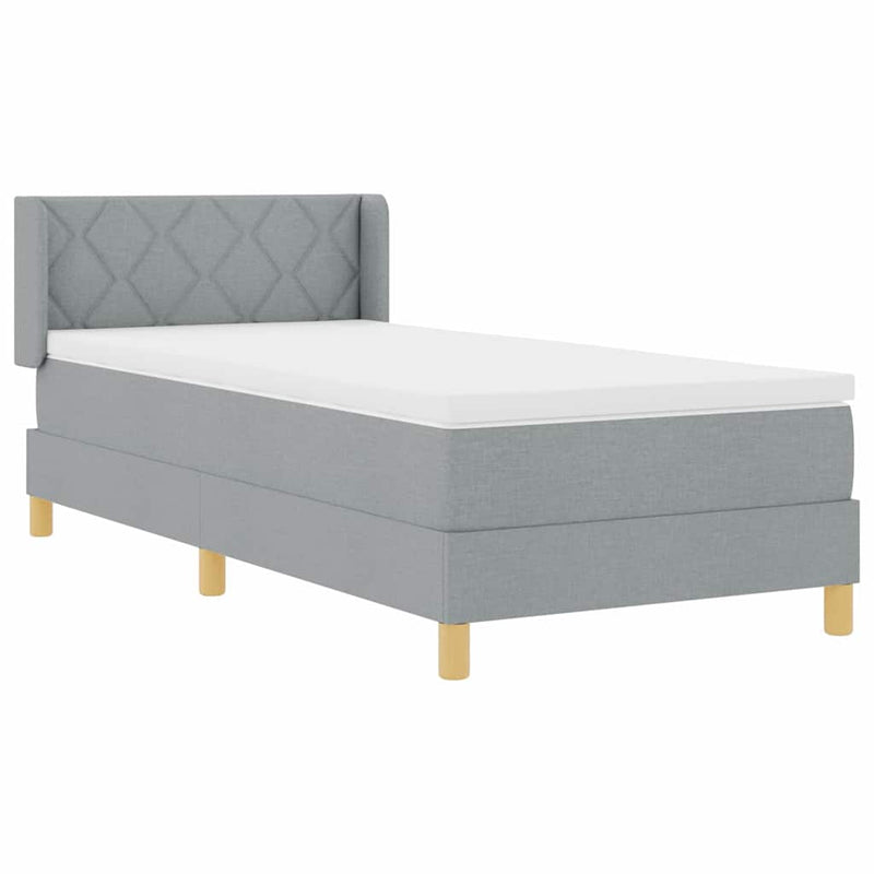vidaXL Rugós Ágy matracmal Világosszürke 90 x 200 cm szövet