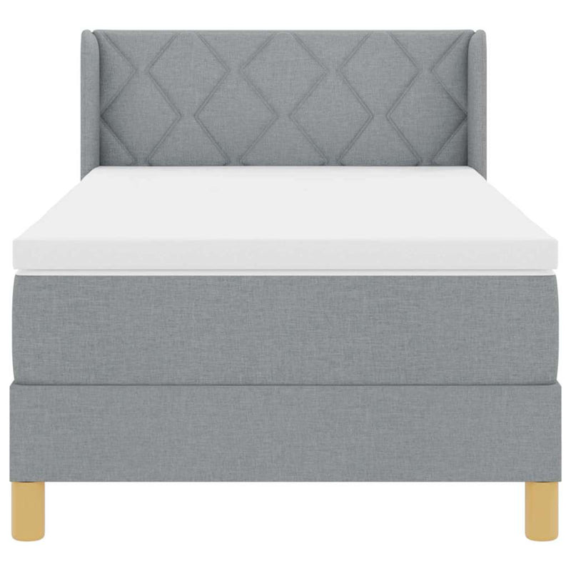 vidaXL Rugós Ágy matracmal Világosszürke 90 x 200 cm szövet