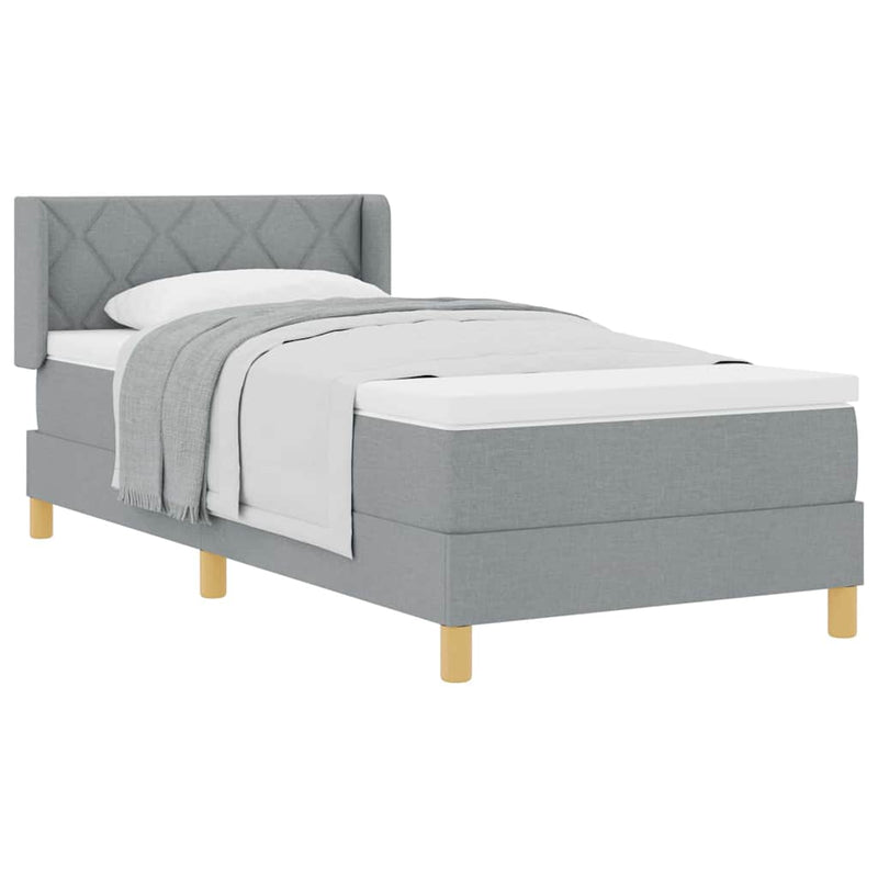 vidaXL Rugós Ágy matracmal Világosszürke 90 x 200 cm szövet
