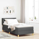 vidaXL Boxrugós ágy matracmal Sötétszürke 200 x 90 cm szövet