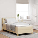 vidaXL Boxrugós ágy fejtámlával Krém 200 x 90 cm szövet