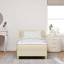 vidaXL Boxrugós ágy fejtámlával Krém 200 x 90 cm szövet