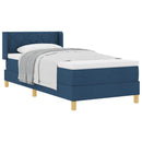 vidaXL Boxrugós ágy matracmal fejtámlával Kék 200 x 90 cm szövet