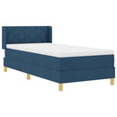 vidaXL Boxrugós ágy matracmal fejtámlával Kék 200 x 90 cm szövet