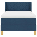 vidaXL Boxrugós ágy matracmal fejtámlával Kék 200 x 90 cm szövet