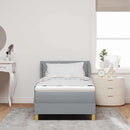 vidaXL Boxrugós ágy fejtámlával Világosszürke 200 x 100 cm szövet