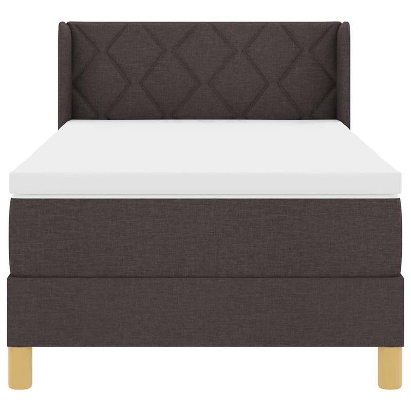 vidaXL Boxrugós ágy matracmal sötétbarna 100 x 200 cm Hab és Kárpit