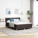 vidaXL Boxrugós ágy fejtámlával Sötét Barna 190 x 140 cm szövet