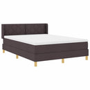 vidaXL Boxrugós ágy fejtámlával Sötét Barna 190 x 140 cm szövet