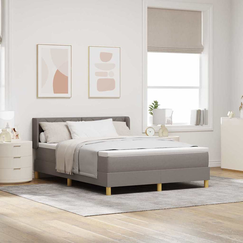 vidaXL Rugós Ágy matracmal fejtámlával Tópszínű 140 x 190 cm szövet