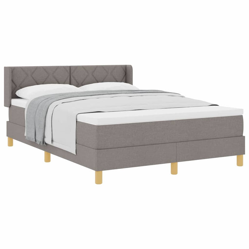 vidaXL Rugós Ágy matracmal fejtámlával Tópszínű 140 x 190 cm szövet