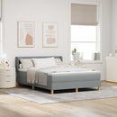 vidaXL Boxrugós ágy fejtámlával Világosszürke 200 x 140 cm szövet
