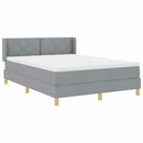 vidaXL Boxrugós ágy fejtámlával Világosszürke 200 x 140 cm szövet