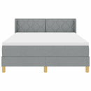 vidaXL Boxrugós ágy fejtámlával Világosszürke 200 x 140 cm szövet
