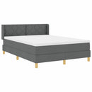 vidaXL Boxrugós ágy fejtámlával Sötétszürke 200 x 140 cm szövet