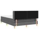 vidaXL Boxrugós ágy fejtámlával Sötétszürke 200 x 140 cm szövet