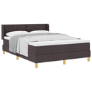 vidaXL Boxrugós ágy fejtámlával Sötét Barna 200 x 140 cm szövet