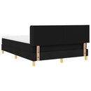 vidaXL Boxrugós ágy fejtámlával Fekete 200 x 160 cm szövet