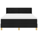vidaXL Boxrugós ágy fejtámlával Fekete 200 x 160 cm szövet