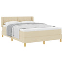 vidaXL Boxrugós ágy fejtámlával Krém 200 x 160 cm szövet