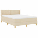 vidaXL Boxrugós ágy fejtámlával Krém 200 x 160 cm szövet