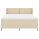 vidaXL Boxrugós ágy fejtámlával Krém 200 x 160 cm szövet
